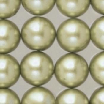 Perles nacrées de diam. 6 mm, Lot de 60 pièces en plastique ciré - vert clair