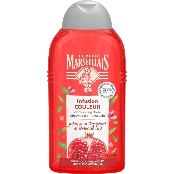 Shampooing Le Petit Marseillais Infusion Couleur coquelicot et grenade Bio 250 ml