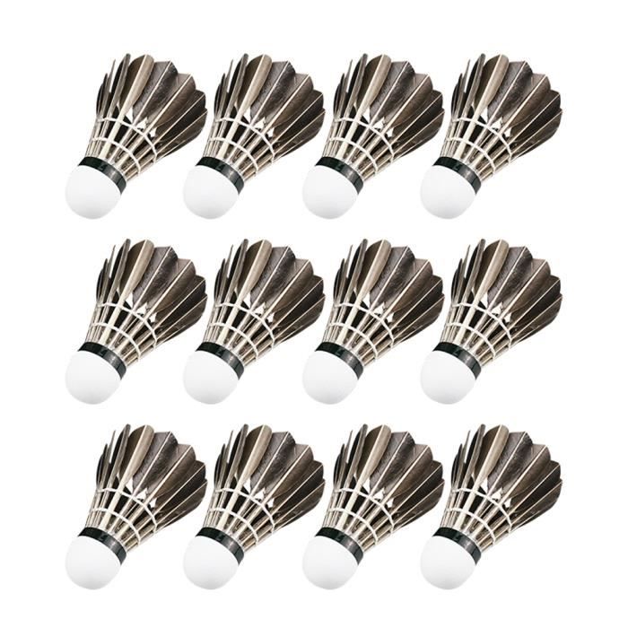 12 pcs - ensemble Volants De Badminton Pratique Oie Plume Balles De Badminton Sports De Plein Air Accessoires De Badminton-546