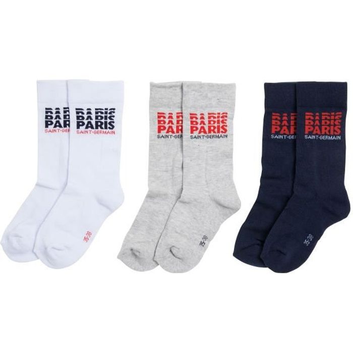 3 x Chaussettes de sport PSG - Collection officielle PARIS SAINT GERMAIN