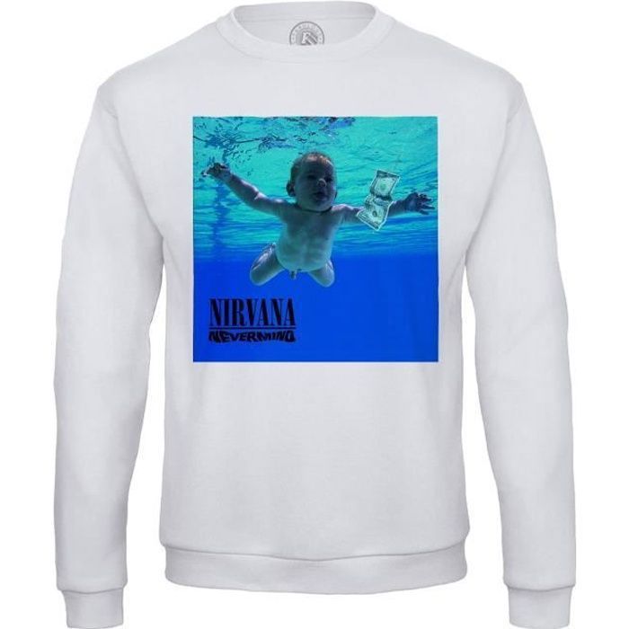 Sweat Shirt Homme Nirvana Kurt Cobain Rock Grunge Album Cover Nevermind