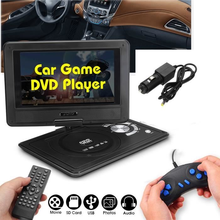 TEMPSA Lecteur DVD Portable 9.8Pouces Voiture Rechargeable Télécommande USB + Jeu Joystick PRISE EU