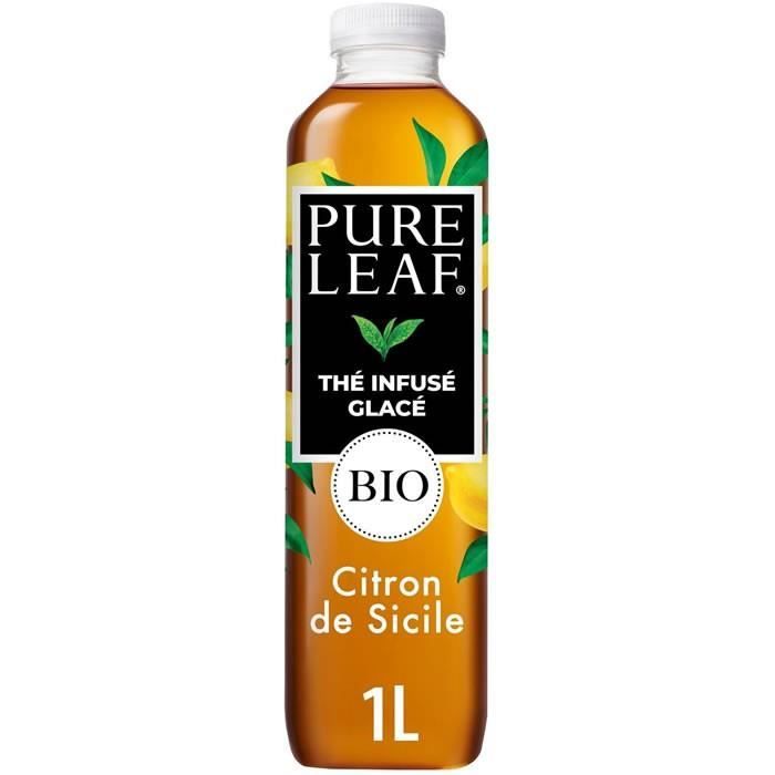 LOT DE 8 - PURE LEAF : Bio - Thé infusé glacé saveur citron 1 L