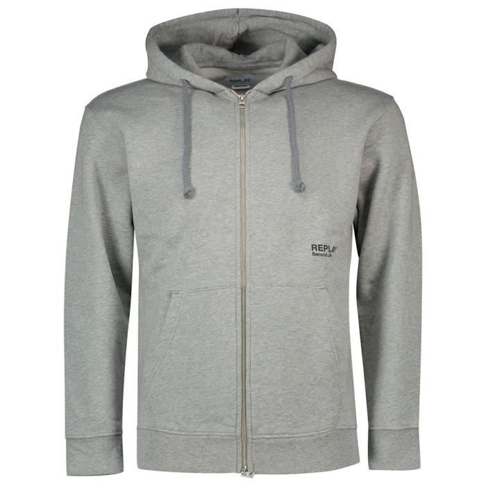 Sweat à capuche Replay - melange gris - S