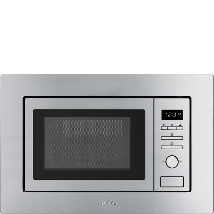 Smeg FMI017X, Intégré, Micro-ondes grill, 20 L, 800 W, boutons, Rotatif, Acier inoxydable