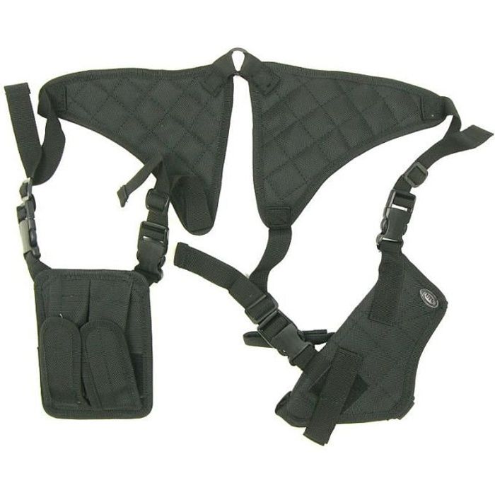 HOLSTER D EPAULE TACTICAL AMBIDEXTRE NOIR AVEC POCHES CHARGEURS UTG