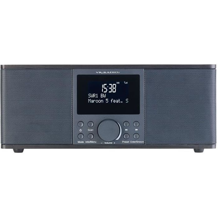 Radio numérique stéréo DAB+/FM avec fonctions bluetooth & réveil DOR-500 - Noir