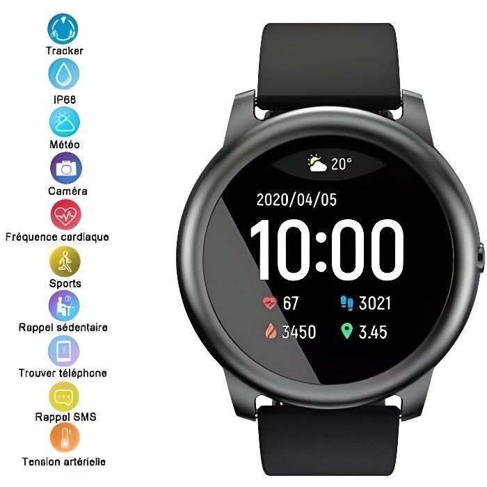 XIAOMI Montre Connectée Sport Intelligent Moniteur De Sommeil Solaire Fréquence Cardiaque Montre De Boîtier Métallique Haylou LS05