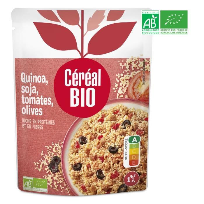 CEREAL BIO Quinoa cuisiné soja, tomates et olives Bio - 220 g
