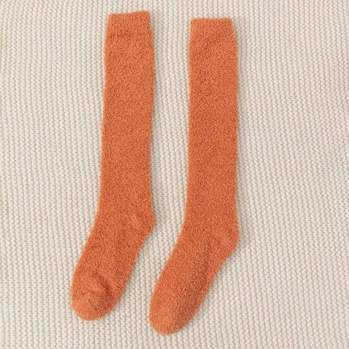 Chaussettes hautes en coton chaud pour filles, dames et femmes