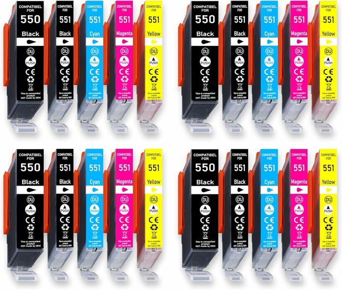 Lot De 20 Cartouches D'Encre De Rechange Pour Epson 18 18Xl (Noir, Cyan