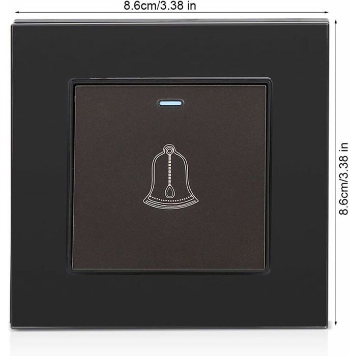 Interrupteur De Sonnette Étanche IP66 220V-250V Extérieur Avec Veilleuse - Pour Installation En Surface, Gris