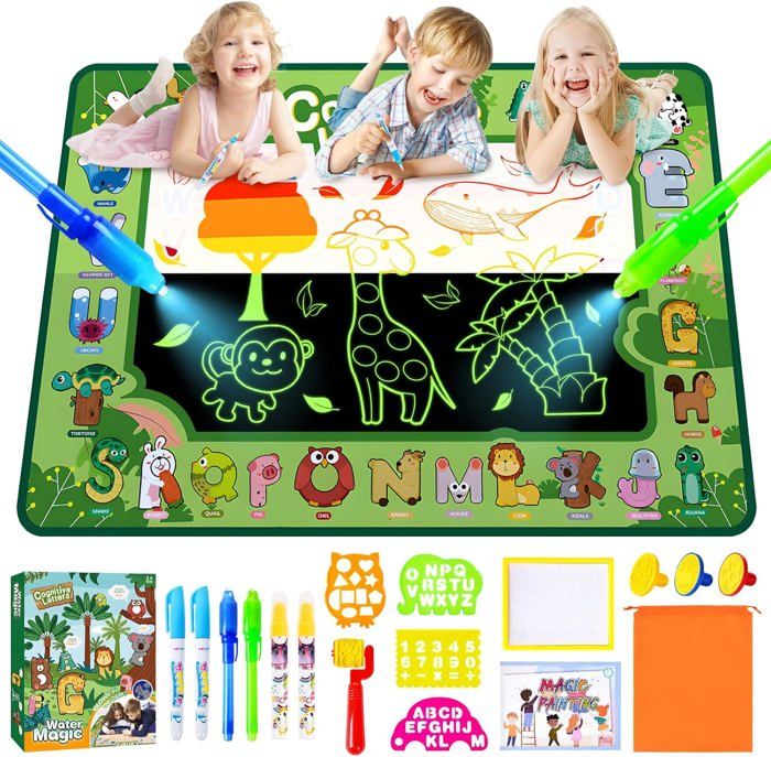 UCAMP Tapis De Dessin à Eau Magique 100x80 Cm - Réutilisable Pour Enfants 3 Ans+