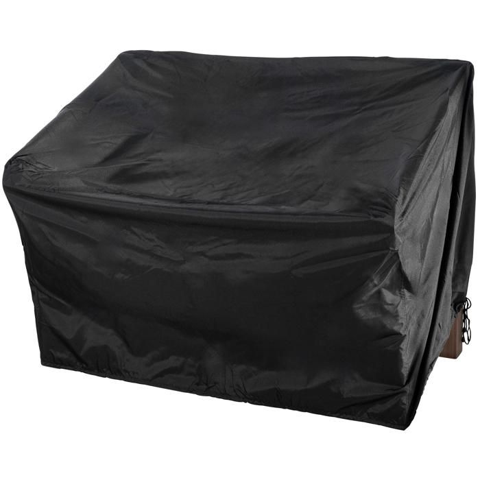 Housse de protection bâche couverture pour banc de jardin de 120 cm en tissu noir 10_0002919