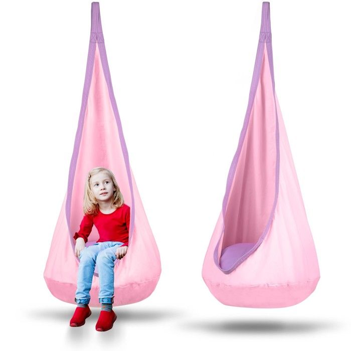 Chaise suspendue pour enfants - JANSHOP - Rose clair - Utilisation extérieure - À partir de 3 ans