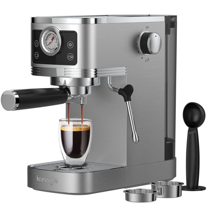 Iceagle Machine à Expresso à Pompe Italienne 20 Bars 1350W Reservoir 1.3L - Iceagle