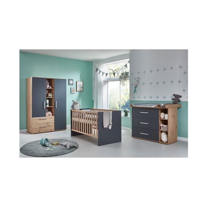 Ensemble meuble lit bébé Alessio - ARTHURBERNDT - Beige - MDF