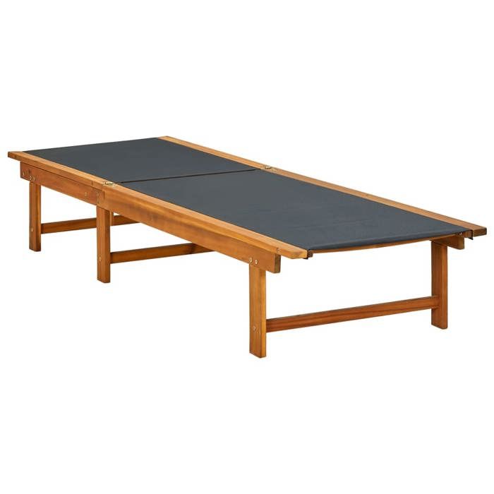 CLOUD - NEUF Chaise longue/transat - Bois dacacia solide et textilène CC809