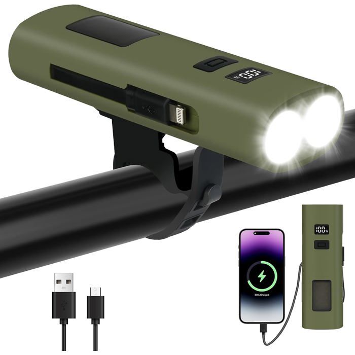 Ainiv Lumiere Velo Éclairage Puissant 800 Lumens - Rechargeable Avec Affichage Numérique Et Batterie 3000mAh - Étanche Pour Route, VTT, Nuit
