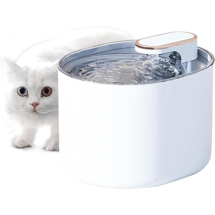 Fontaine Eau Chat - Ultra Silencieuse - 3L - Filtre sans BPA - Blanc blanc FONTAINE A EAU