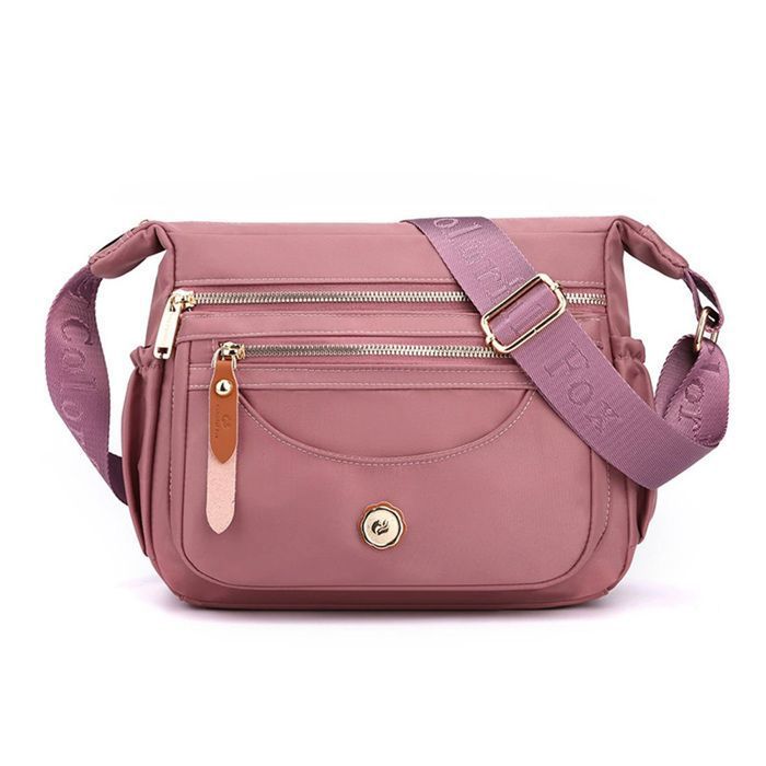 Sac Bandoulière FemmeSac Femme Nylon Imperméable avec Bandoulière Réglable Multi Poches pour Voyages Usage Quotidien-Violet