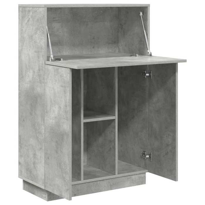 Bureau BURKE Gris Table à écrire - 1 PERSONNE - Gris béton 71.5x31.5x106.5 cm - Bois dingénierie BB1003