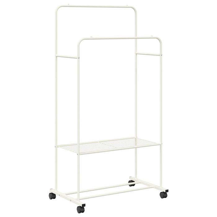Porte-vêtements moderne - vidaXL - Blanc - 53x80x156 cm - Finition métallique - Étagères en fil