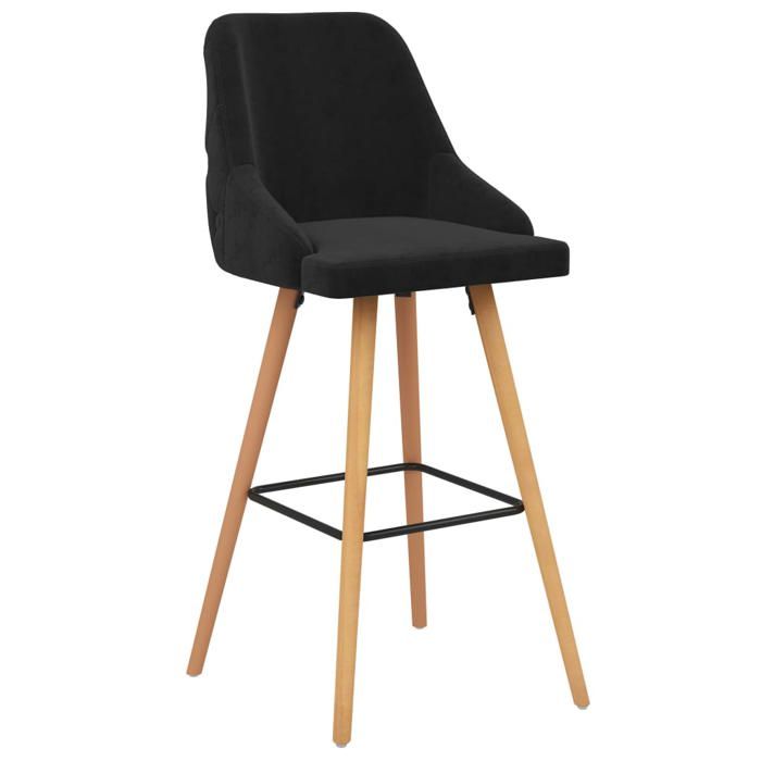 SALE 2026Chaise Haute de Bar pour Cuisine Salon Café Noir - Tabourets de bar - lot de 2 - noir velours 48x55x106cm 14.9 Kg 94796