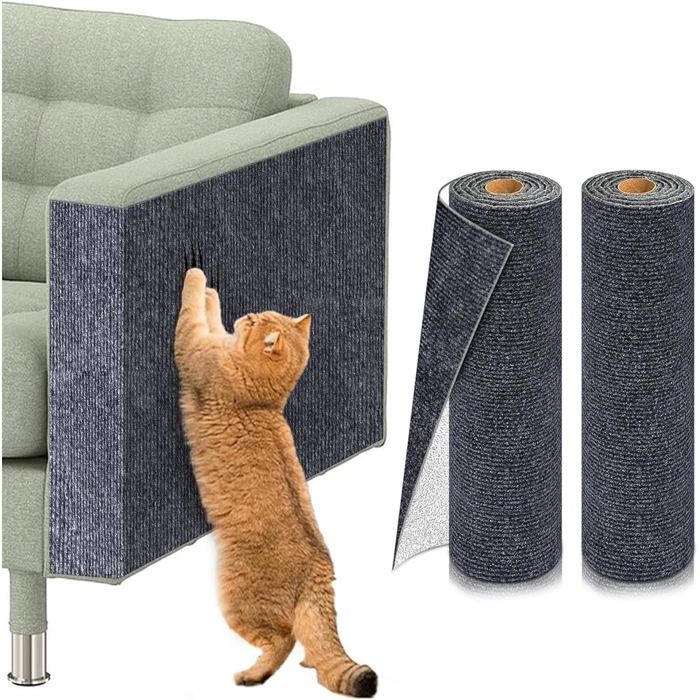 Lot De 2 Griffoir Chat Canapé Auto-Adhésif Protection Canape Chats Tapis - 40 * 100Cm Gris - Anti Griffe Tapis Griffoir Cha[YA615]