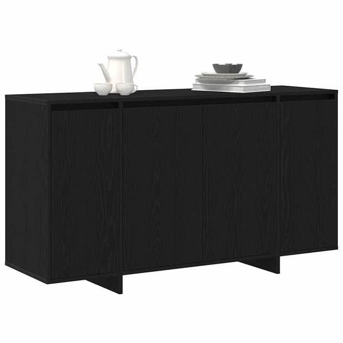 Armoire Vaisselier Durable - Noir - Buffet de cuisine - avec Rangement - Chêne noir 120x41x75cm - Bois dingénierie LH5900138