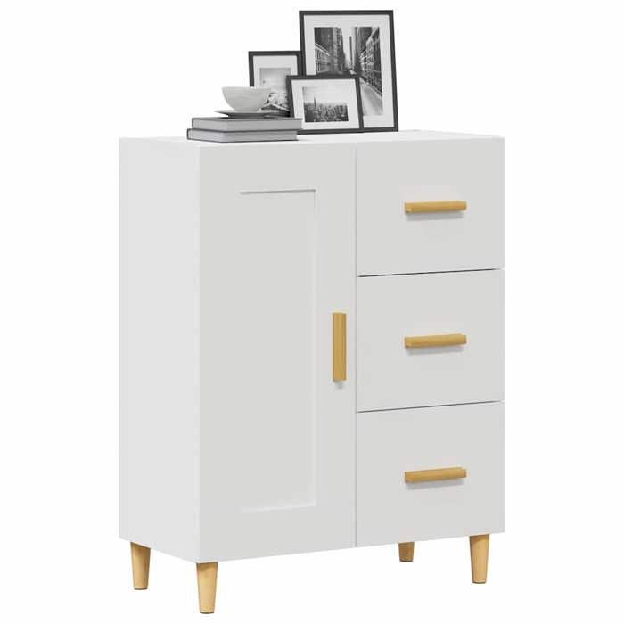 Armoire Vaisselier Durable - Blanc - Buffet de cuisine - avec Rangement - Blanc 69 5x34x90cm - Bois dingénierie LH3296570