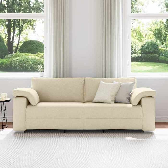 Sofa 3 places - salon à Trois places/Canapé Triple - Crème 220cm tissu CL59170061439