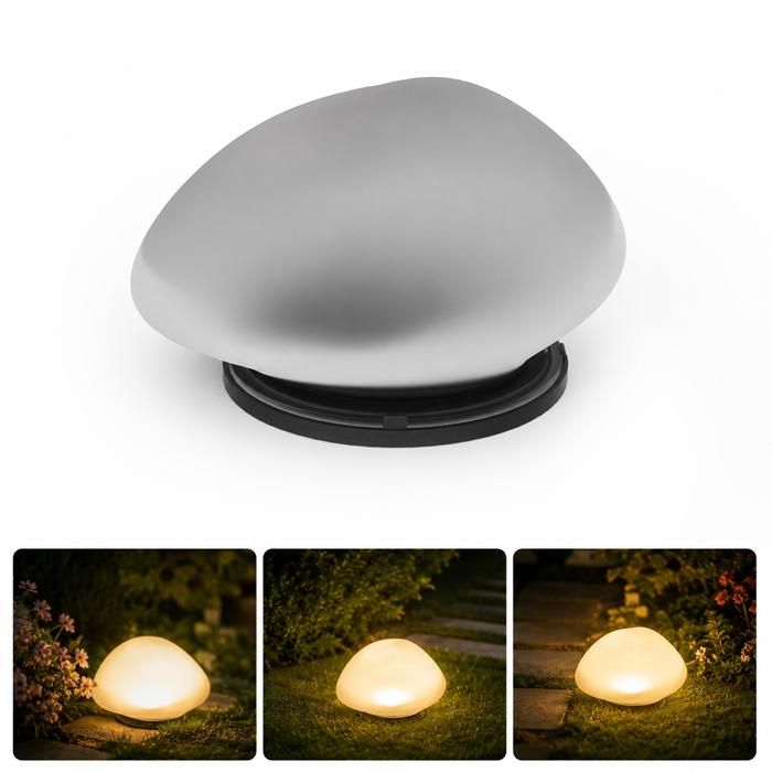 Lampe solaire galet – LED blanc/chaud/couleur IP44 6‑8 h – Jardin allée terrasse – Sans câble