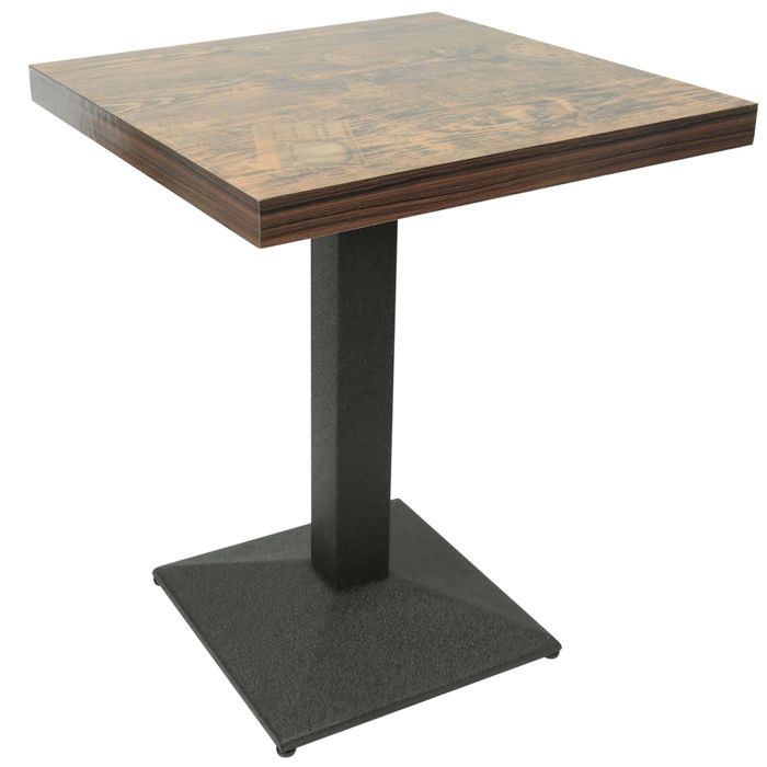 Table de Bistrot Carrée - ERROLVES - horloge vintage - Idéale pour Café Restaurant ou Cuisine / 60 × 60 × 75 CM