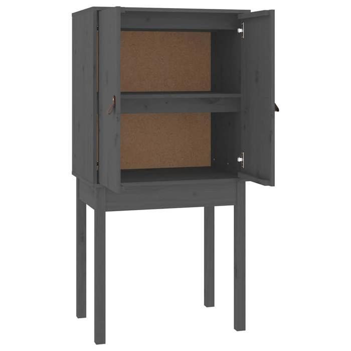 Bois Armoire haute élégant BUFFET RANGEMENT Gris 60x40x120 cm Bois massif de pin bb2819