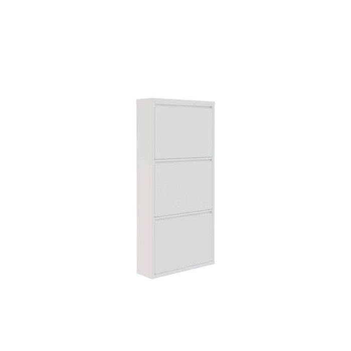 Meuble à chaussures en métal Luna - 50 x 15 x 103 cm - Blanc Meuble à chaussures en métal Luna - 50 x 15 x 103 cm - Blanc
