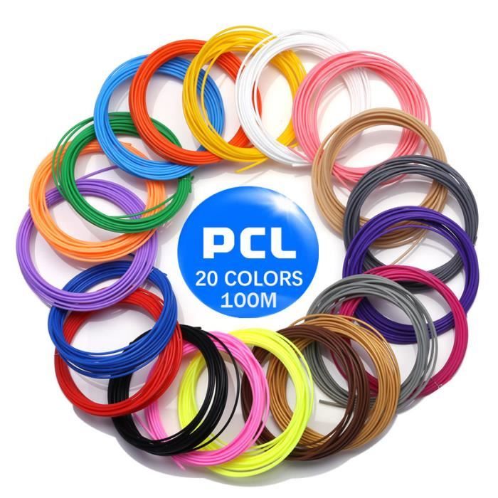 100 mètres 20 couleur - Recharges de Filament PCL pour stylo 3D
