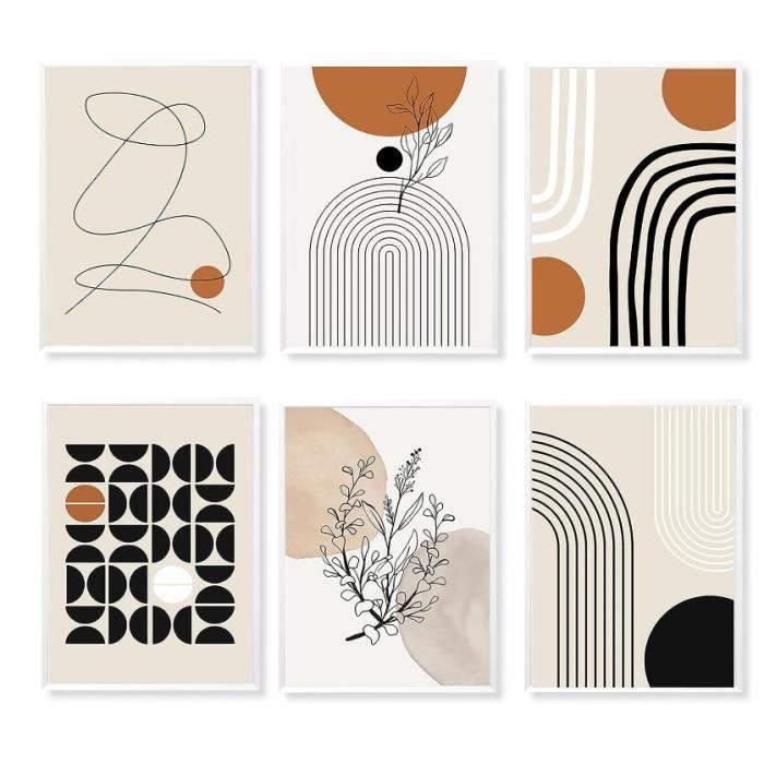 Bauhaus – Lot De 2 Affiches Murales Modernes Du Milieu Du Siècle, Impressions Géométriques Abstraites Et Minimalistes – Décoration Murale Pour Chambre
