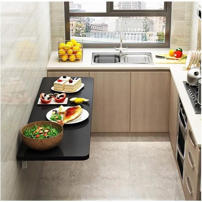 Table Mur Inch Table À Manger Murale, Table Pliante En Bois Avec Cadre De Support En ...
