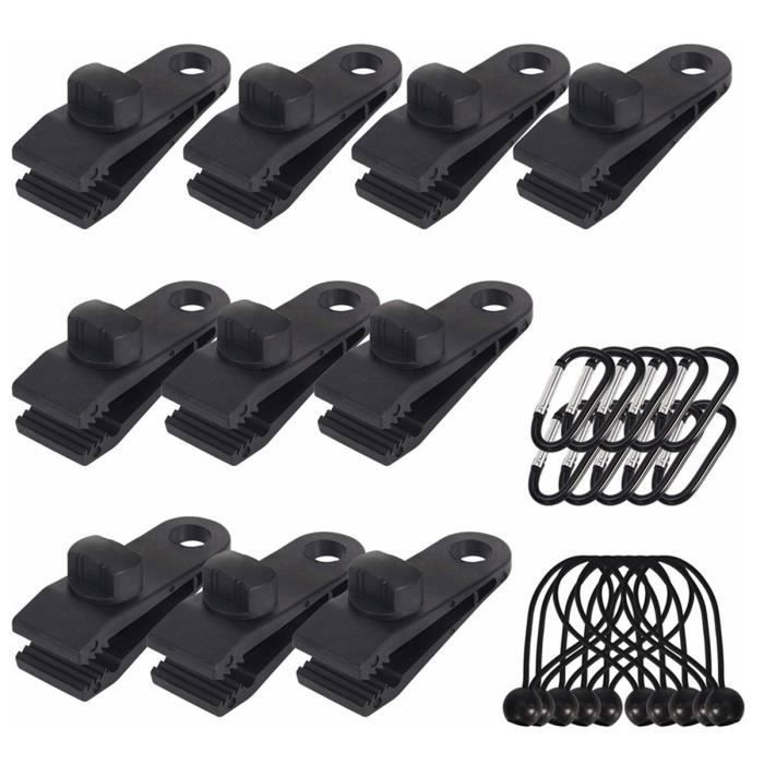 Lot De 10 Clips De Fixation Pour Bâche - Antidérapants, Réglables Pour Tente, Auvents