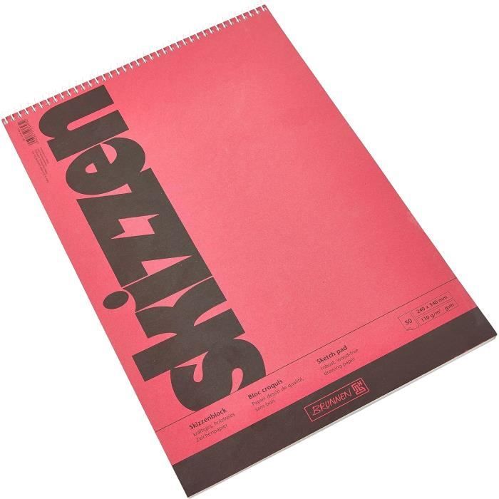 Bloc Et Carnet De Dessin - Create Croquis Noir 23 X 12 Cm | 40 Feuilles (190 G/M² - Papier Lourd