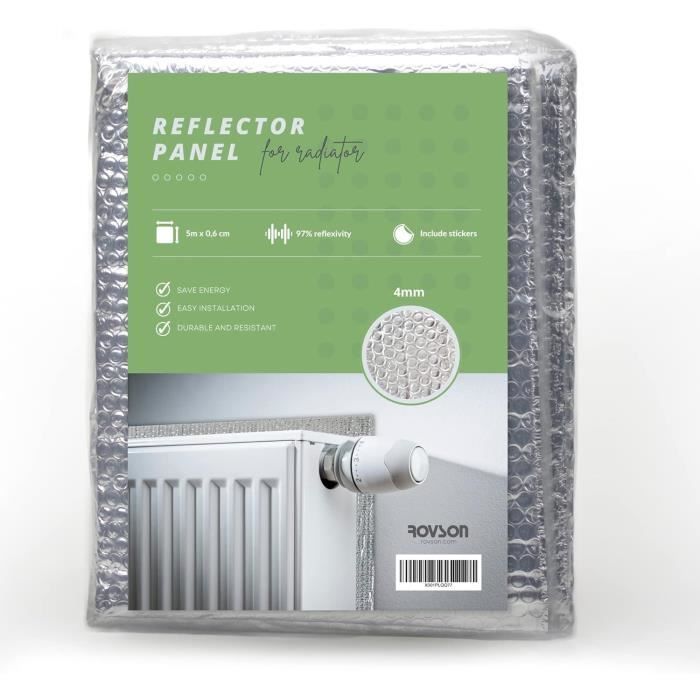 Panneaux Isolants Radiateurs Feuille Réflecteur Radiateur 5X0,6M (4Mm) Isolant Thermique