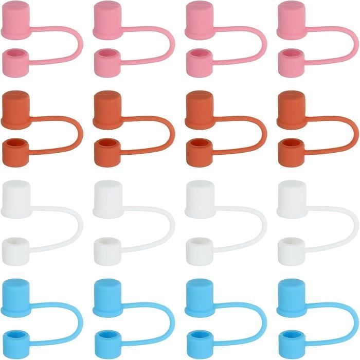Uxcell Lot De 12 Capuchons De Paille En Silicone Rose Clair Pour Pailles De 7,5 à 8 Mm De Diamètre Extérieur, Embouts Réutilisables Anti-poussière