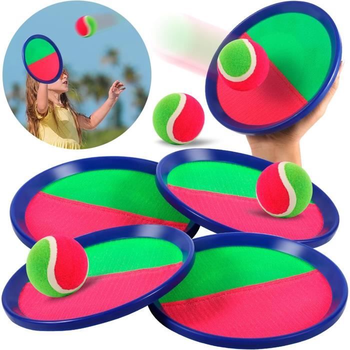 Balle Raquette Scratch Jeux Jeu Exterieur Enfant Lancer Catch Ball Jouet Lancer et Attraper Jeu de Balle Raquette De Plage 2 - Sport