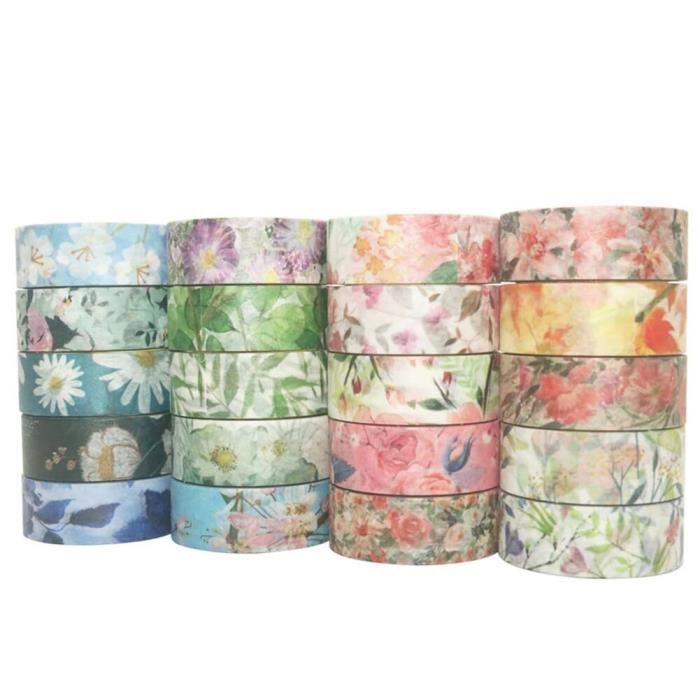 Modixun Lot De 20 Rouleaux Ruban Adhésif Transparent Inscriptible - Surligneur Amovible 5 Couleurs 0,8cm X 5m