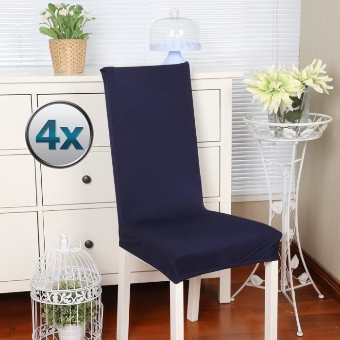 Housse de chaise Décor 4 pièces StretchHousse Couverture de chaise
