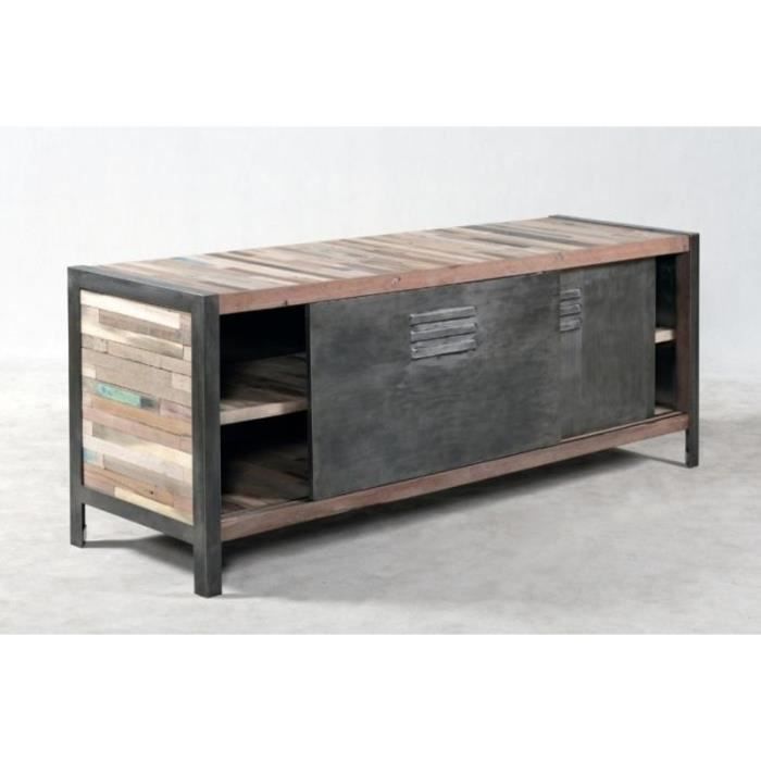 Meuble tv de style industriel 120 cm lokker - Achat ...