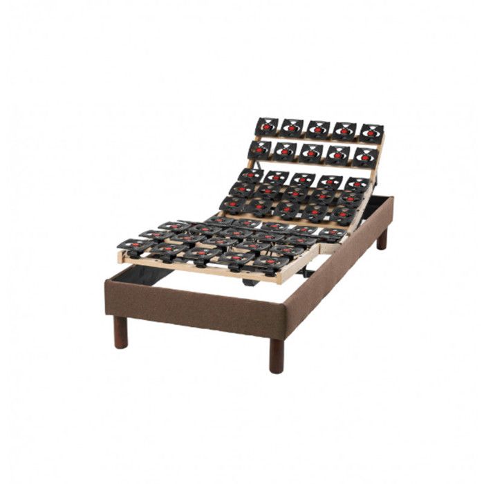 Ensemble lit électrique Essenzia Zen Grey Classic + Sommier VITALITE 70x190 Ressorts