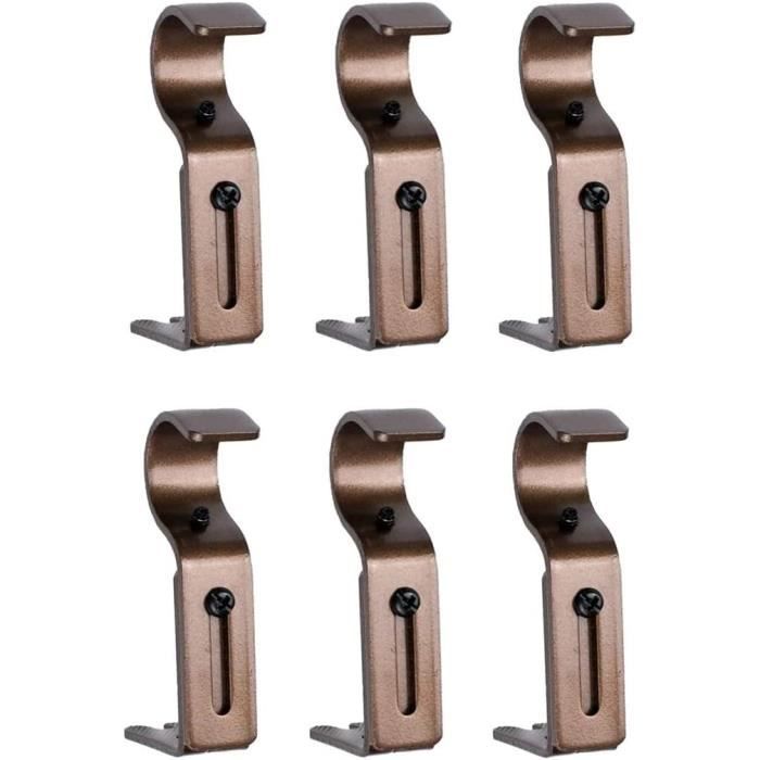 Lot De 2 Supports Pour Tringle à Rideaux - Installation Sans Perçage, Par Clip - Réglables Jusqu'à 3,7 Cm D'épaisseur - Dimensions 6,5 X 5 Cm - 11