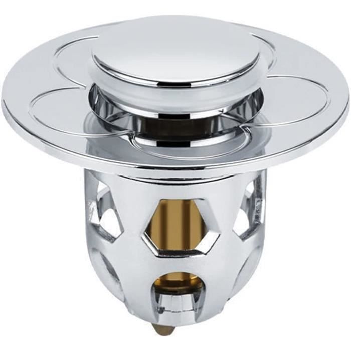 Aoyfuwell Lot De 2 Bouchons Lavabo Universels – Réglables Avec Filtre Cheveux – Cuivre Chromé – Compatible Éviers, Bidets, Salles De Bain